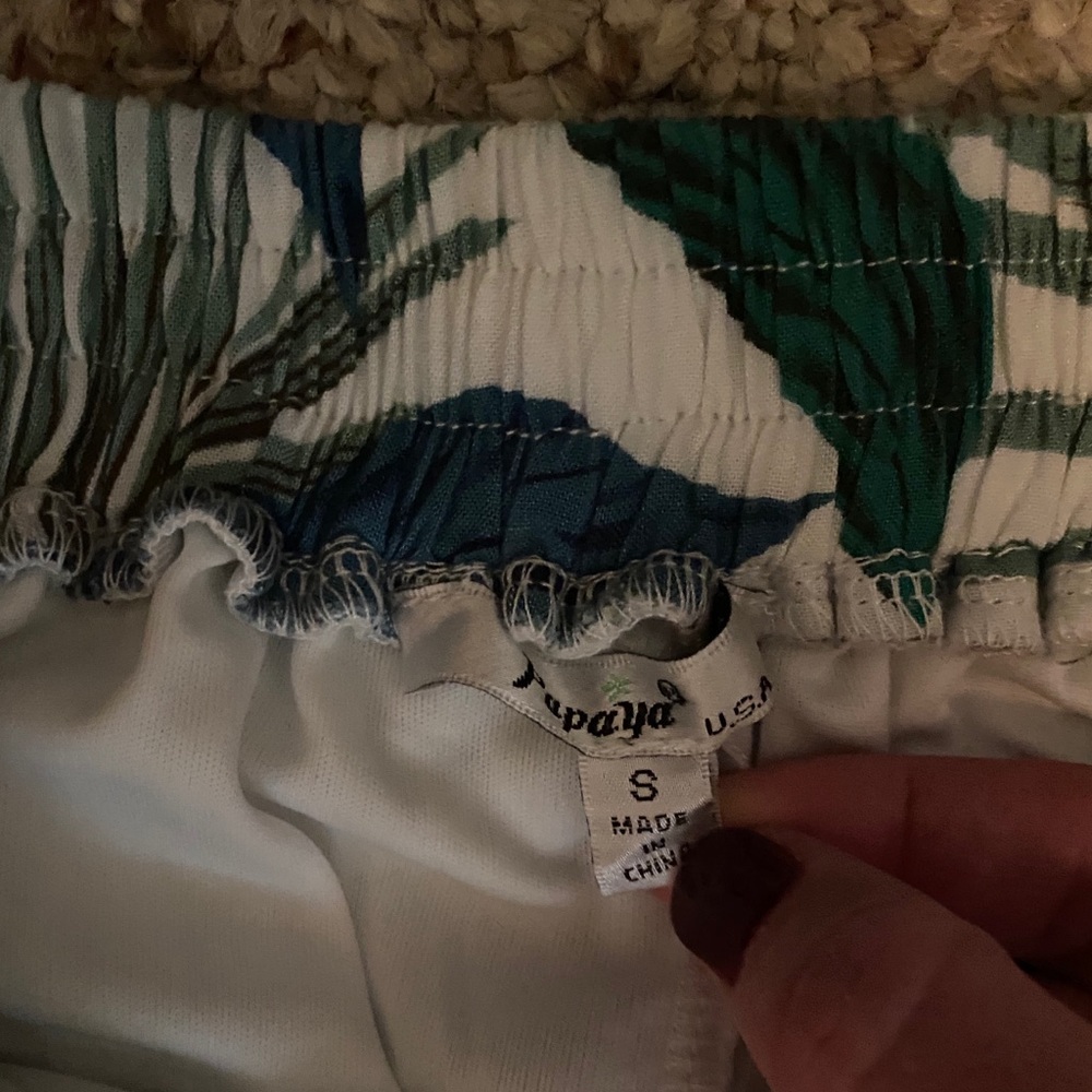 Green Palm Leaf Drawstring Pants - image 3